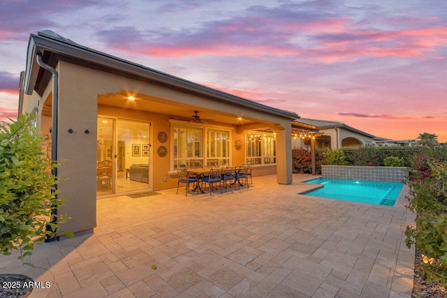 175 E Santa Lucia Ln, Queen Creek, AZ 85140 - pool featuring a patio and ceiling fan