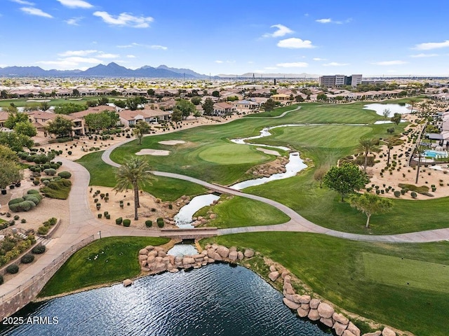 175 E Santa Lucia Ln, Queen Creek, AZ 85140 - bird's eye view with view of golf course and a water and mountain view