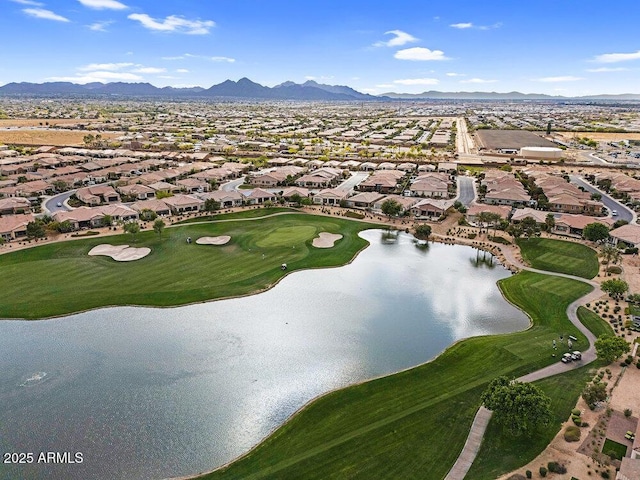 175 E Santa Lucia Ln, Queen Creek, AZ 85140 - drone / aerial view featuring a water and mountain view, a residential view, and view of golf course