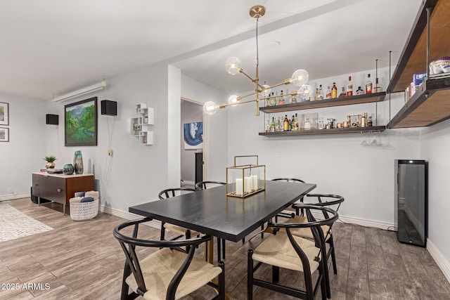 dining space featuring hardwood / wood-style flooring