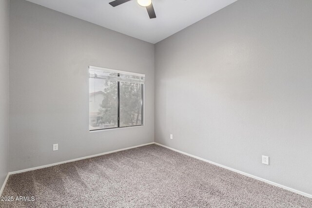 1231 W Mediterranean Dr, Gilbert, AZ 85233 - carpeted spare room featuring ceiling fan and baseboards