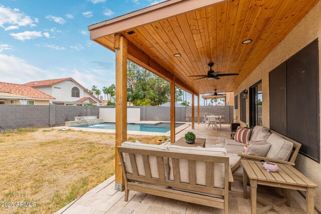 1231 W Mediterranean Dr, Gilbert, AZ 85233 - view of patio with a ceiling fan and an outdoor hangout area