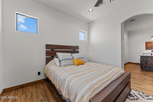 bedroom featuring hardwood / wood-style flooring