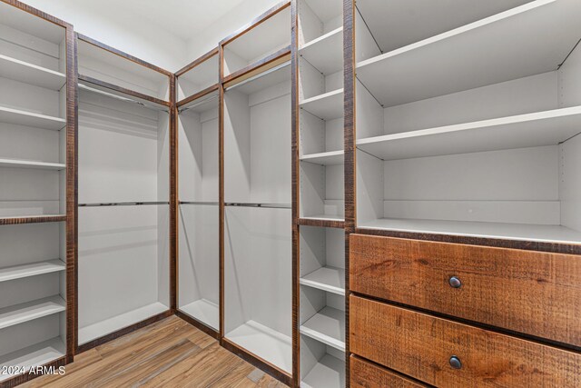 spacious closet with light wood-type flooring