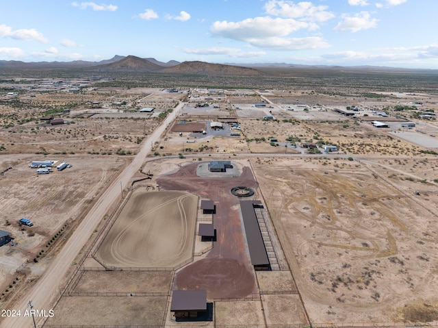 bird's eye view with a mountain view