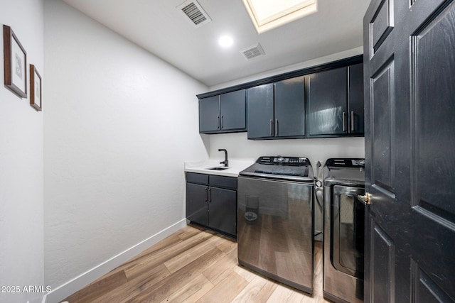 15261 E Golden Eagle Blvd, Fountain Hills, AZ 85268 - laundry room with cabinet space, independent washer and dryer, and light wood-style floors