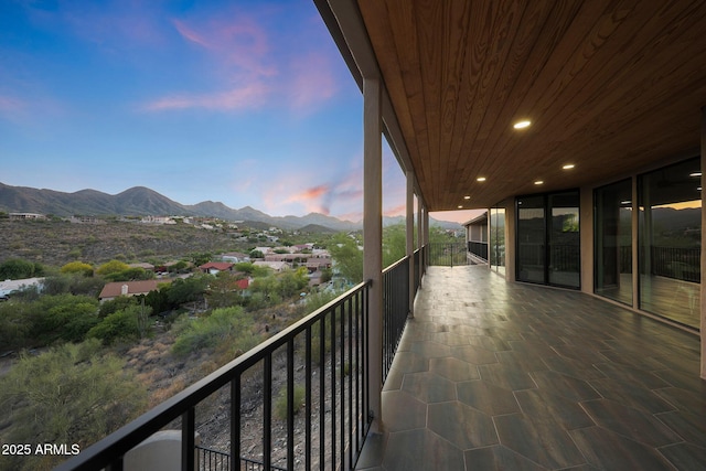 15261 E Golden Eagle Blvd, Fountain Hills, AZ 85268 - balcony at dusk with a mountain view