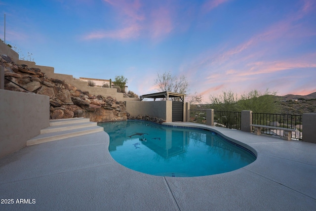 15261 E Golden Eagle Blvd, Fountain Hills, AZ 85268 - view of pool at dusk