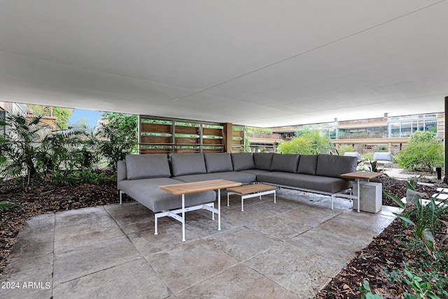 view of patio featuring an outdoor living space