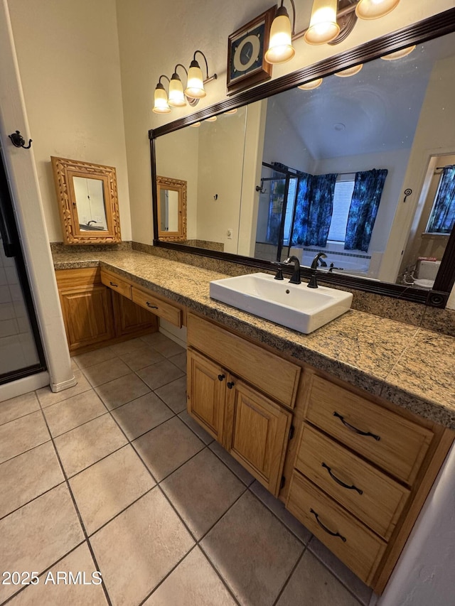 2404 W Palmer Dr, Payson, AZ 85541 - bathroom with tile patterned floors and vanity