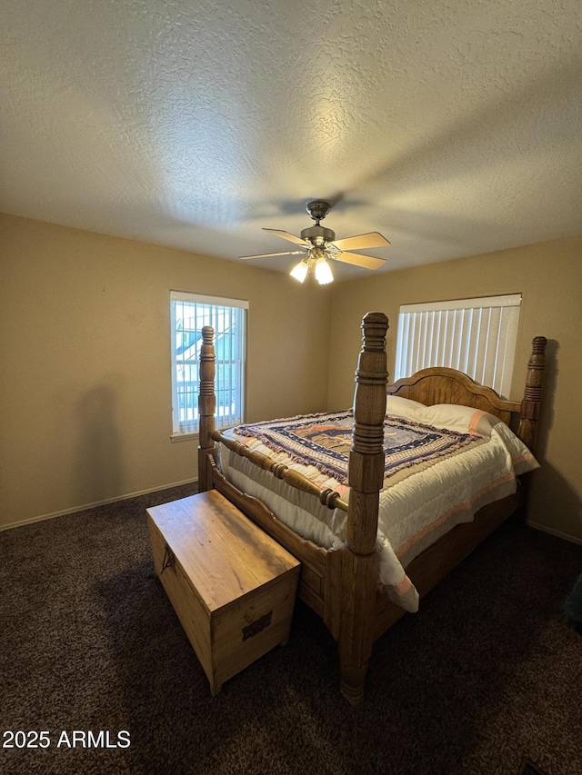2404 W Palmer Dr, Payson, AZ 85541 - carpeted bedroom featuring ceiling fan and a textured ceiling
