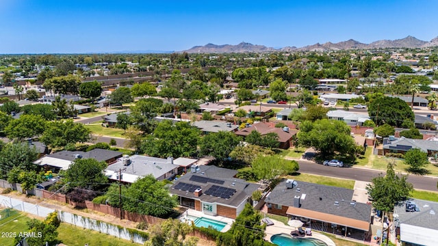 1839 E Palo Verde Dr, Phoenix, AZ 85016 - aerial view of residential area with a pool and a mountain backdrop