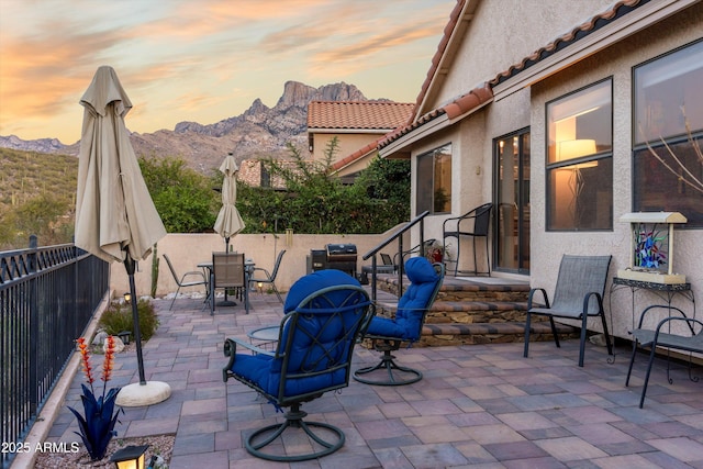 1705 E Deer Shadow Ln, Tucson, AZ 85737 - view of patio featuring a mountain view and outdoor dining space