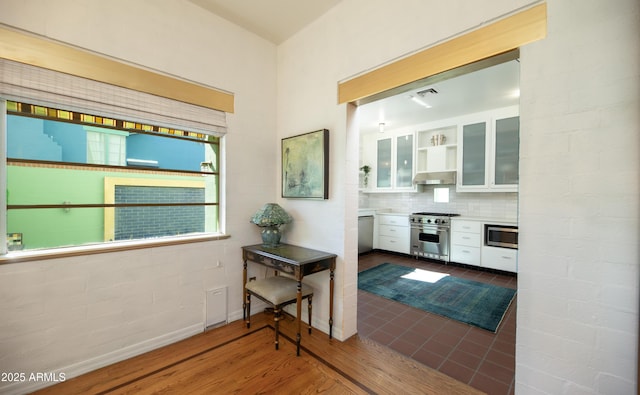 interior space featuring dark hardwood / wood-style flooring