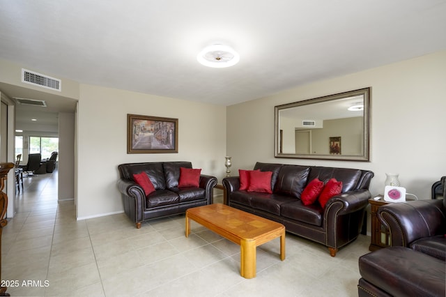 view of tiled living room