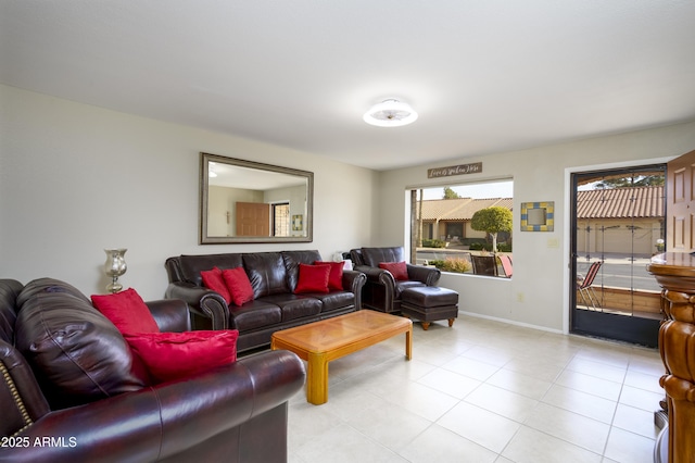 view of tiled living room