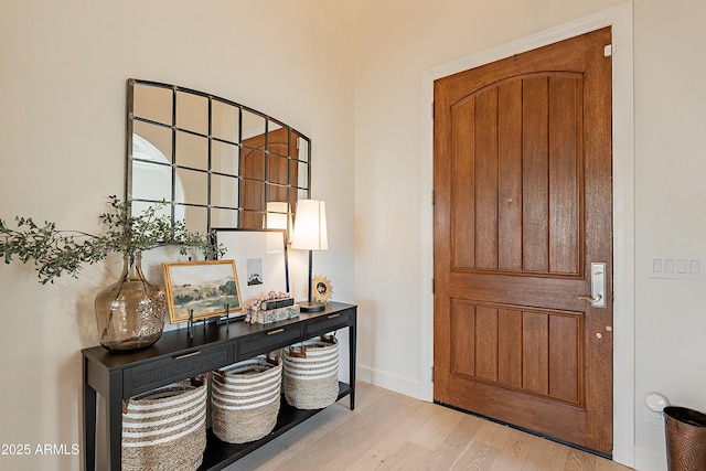 foyer entrance featuring light hardwood / wood-style flooring