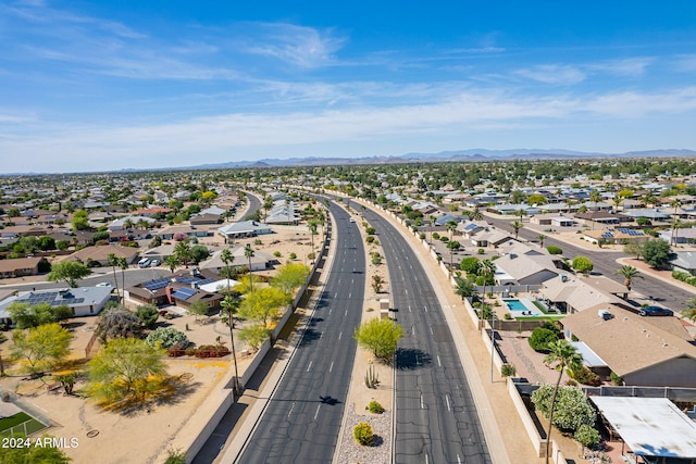 aerial view featuring a mountain view