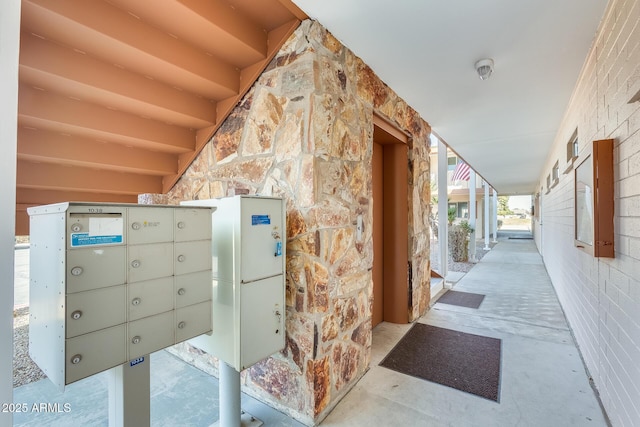 interior space featuring unfinished concrete floors