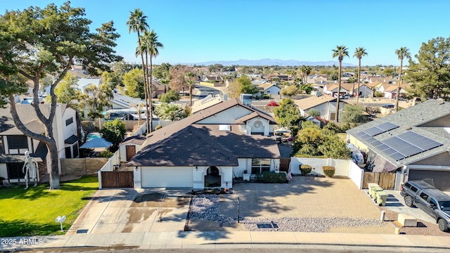 bird's eye view featuring a mountain view