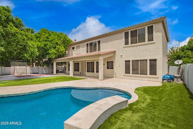 view of pool featuring a patio