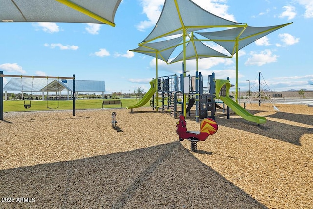 view of community jungle gym