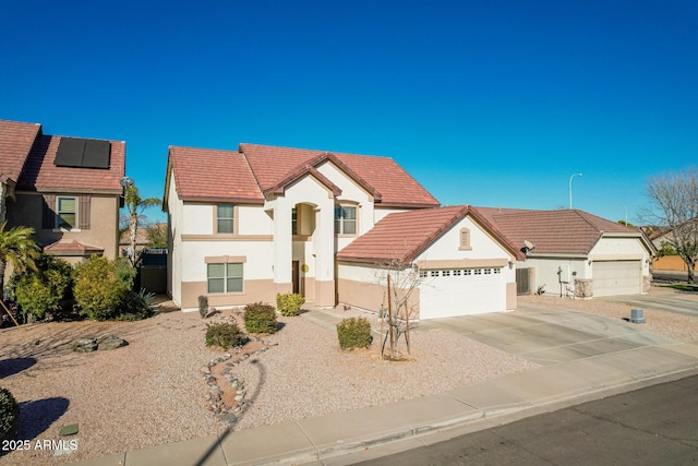 view of front of house with a garage