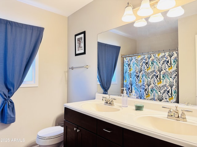 8343 E Edward Ave, Scottsdale, AZ 85250 - bathroom with double vanity and curtained shower