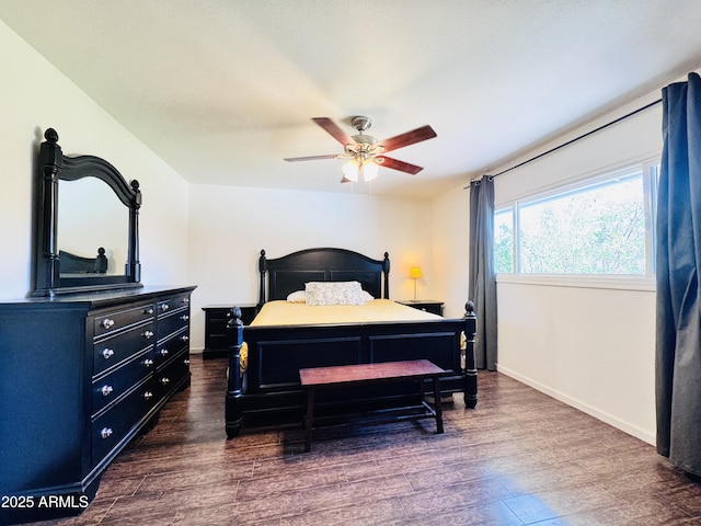 8343 E Edward Ave, Scottsdale, AZ 85250 - bedroom with dark wood-type flooring and ceiling fan
