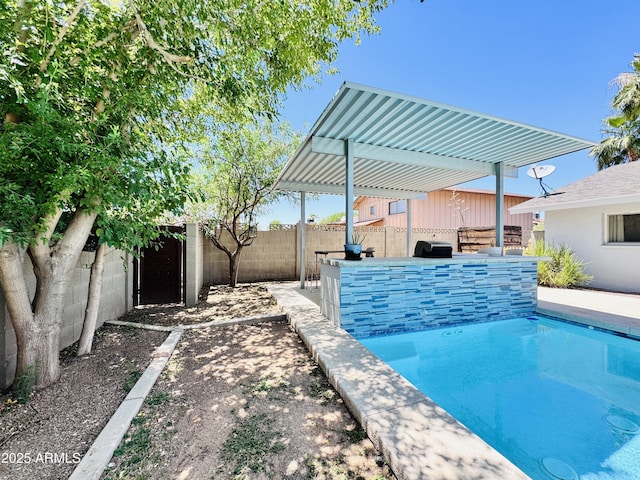8343 E Edward Ave, Scottsdale, AZ 85250 - view of pool featuring a fenced backyard and grilling area