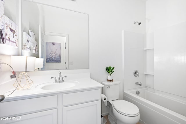 full bathroom with vanity, toilet, and shower / bathing tub combination