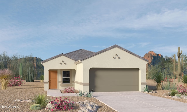 view of front of property featuring a garage