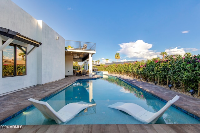 view of pool featuring a patio area