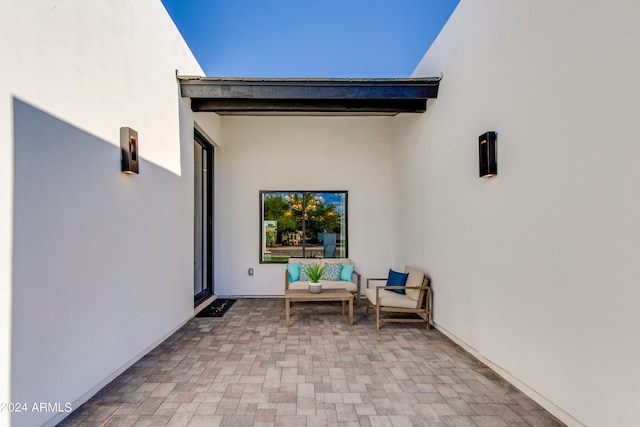 view of patio featuring an outdoor hangout area