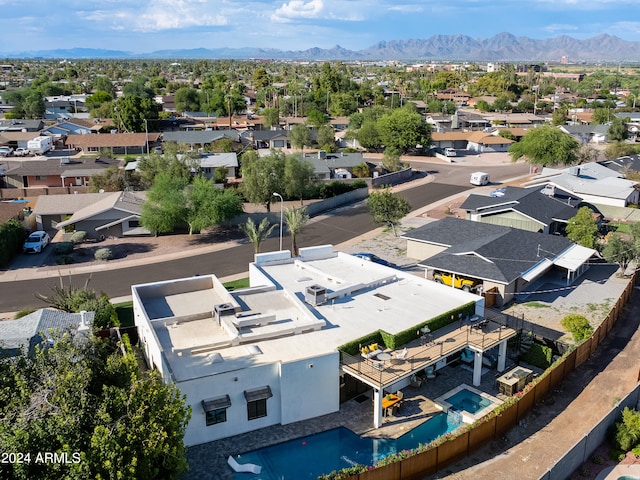 bird's eye view featuring a mountain view