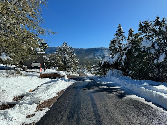 view of road with a mountain view