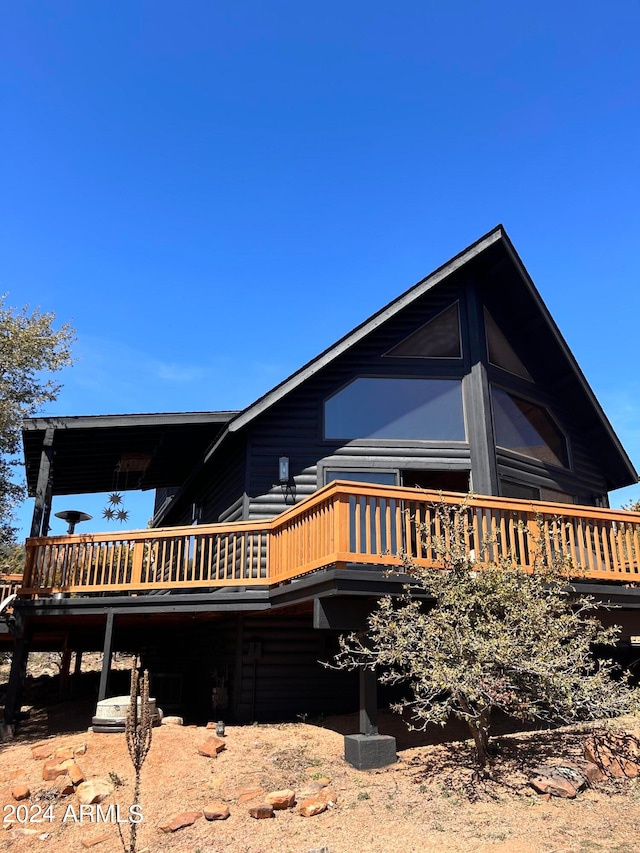 view of front of house with a deck