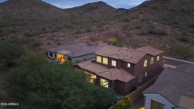 aerial view featuring a mountain view