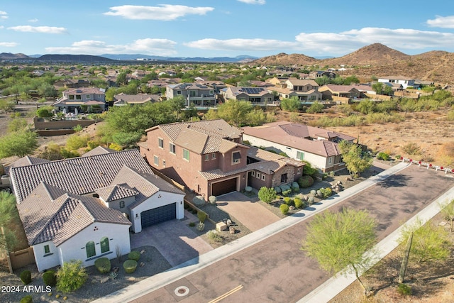 bird's eye view with a mountain view