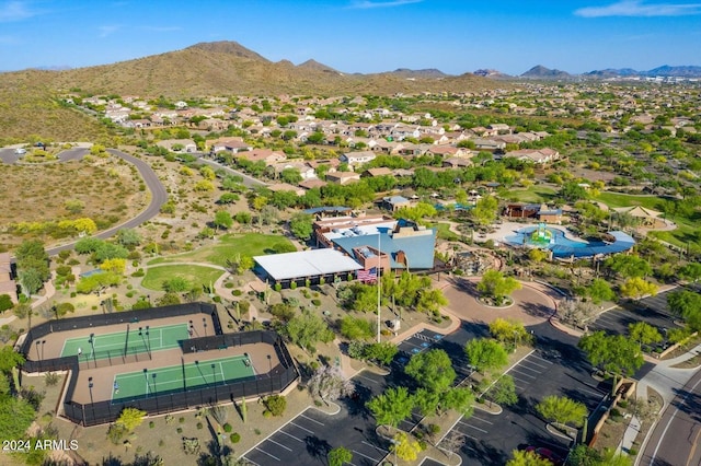 drone / aerial view with a mountain view