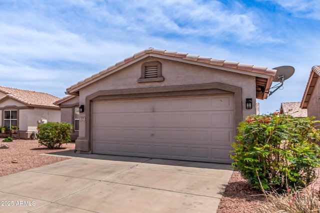1395 E Runaway Bay Dr, Chandler, AZ 85249 - view of front of house with concrete driveway, an attached garage, stucco siding, and a tile roof