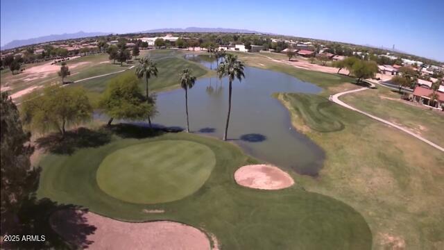1395 E Runaway Bay Dr, Chandler, AZ 85249 - aerial view of property's location with a water and mountain view and a golf club