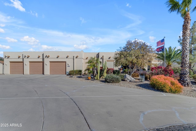 exterior space with a garage