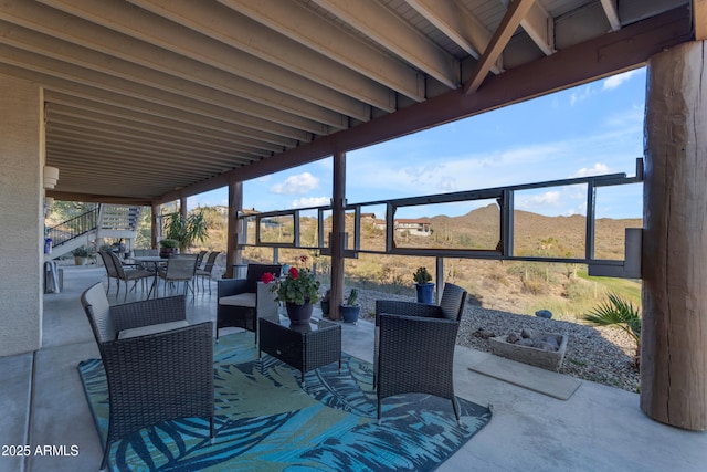 view of patio featuring outdoor dining space