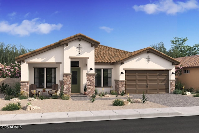 view of front facade with a garage