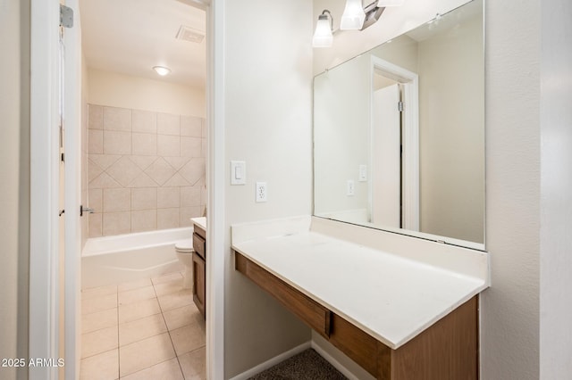 3324 S Parkside Dr, Tempe, AZ 85282 - bathroom with vanity, tile patterned floors, and washtub / shower combination