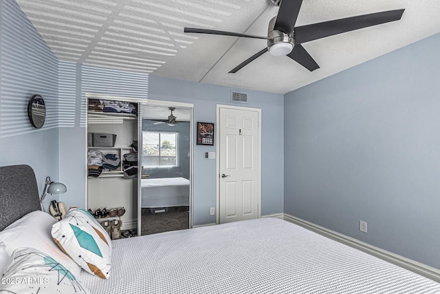 3825 E Camelback Rd Unit 152, Phoenix, AZ 85018 - bedroom featuring a closet, a ceiling fan, and baseboards