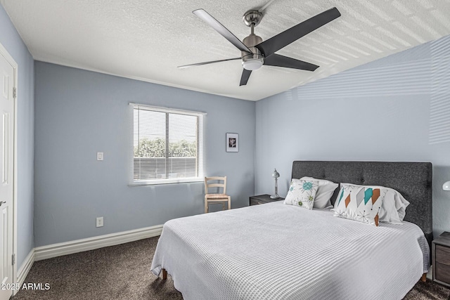 3825 E Camelback Rd Unit 152, Phoenix, AZ 85018 - bedroom with carpet floors, baseboards, a ceiling fan, and a textured ceiling