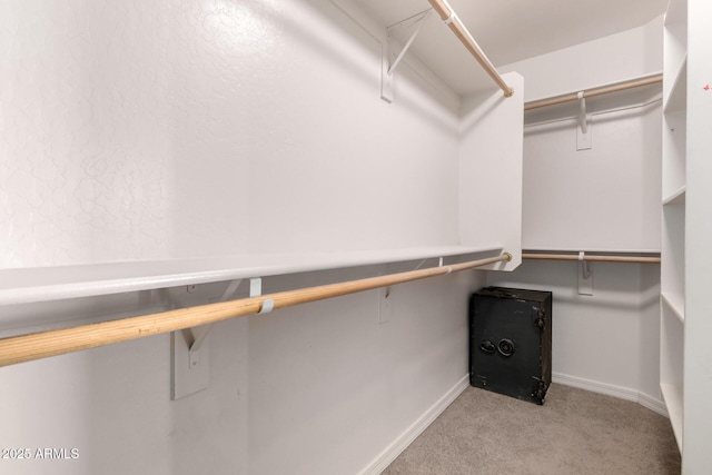 spacious closet featuring carpet flooring
