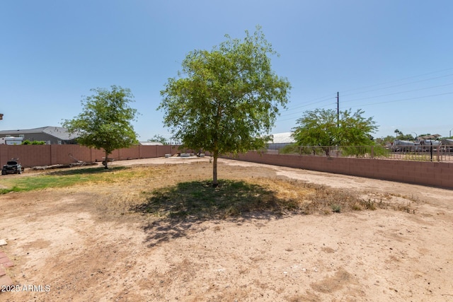 view of yard featuring fence